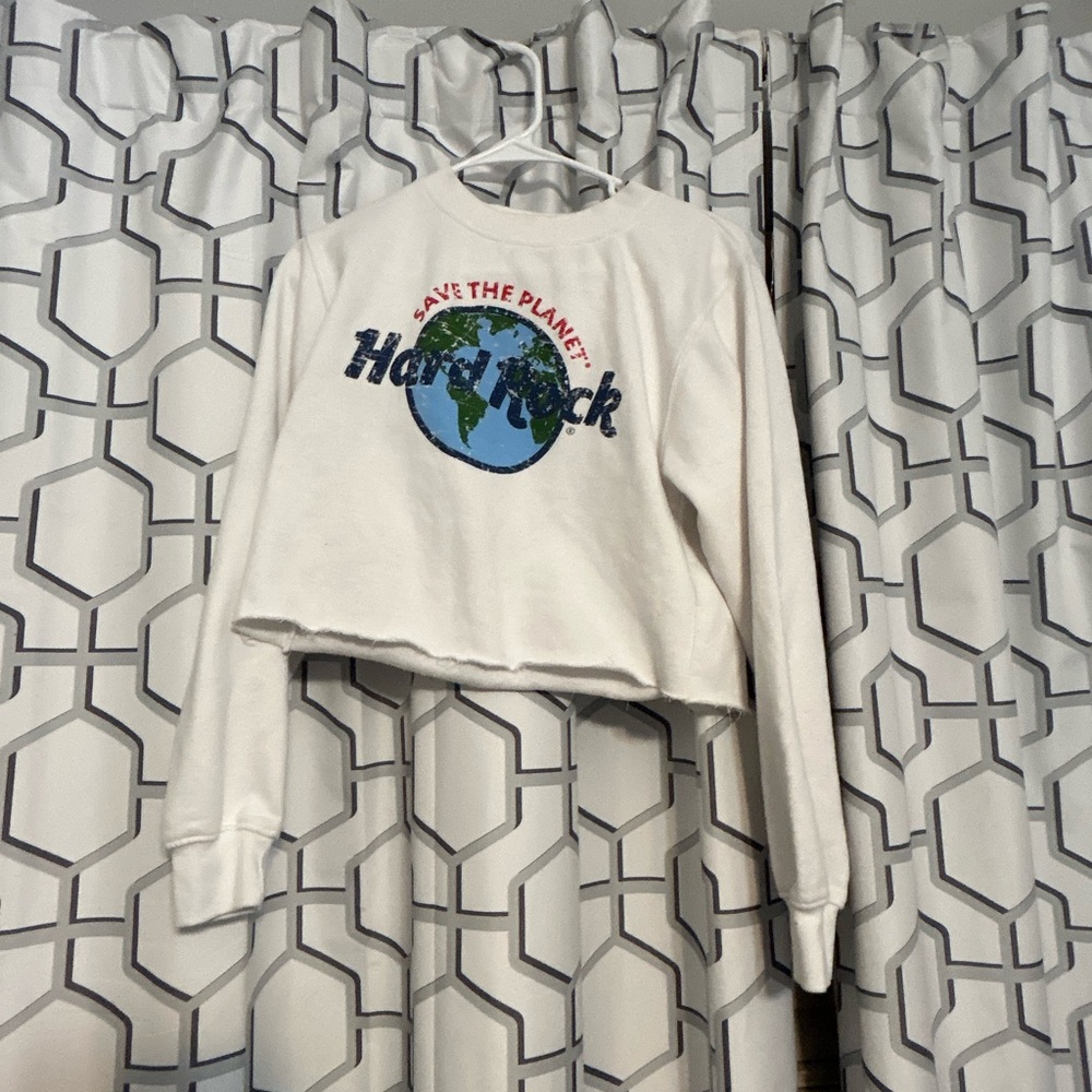 Hard Rock White and earth colors crewneck